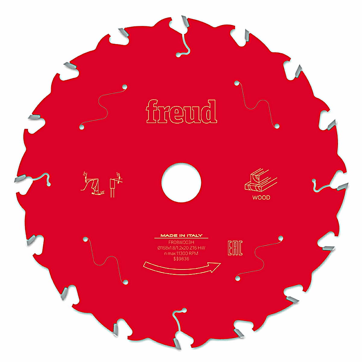 168x20 | Z16 | Tannbredde 1,8 mm | Tre | Freud sagblad | Passer også Festool og Mafell | Sirkelsag