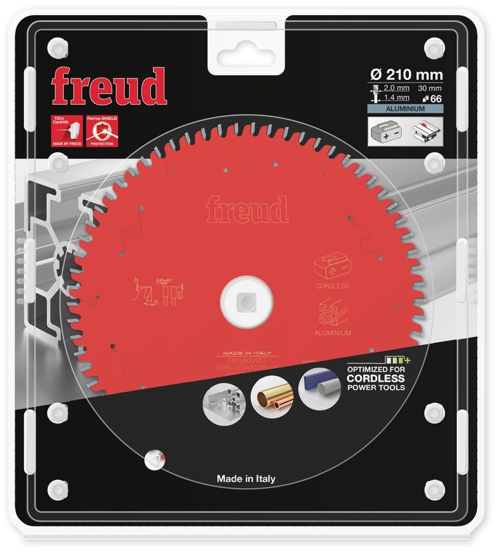 210x30 | Z66 | Tannbredde 2,0 mm | Aluminium | Freud sagblad for batteridrevet bordsag
