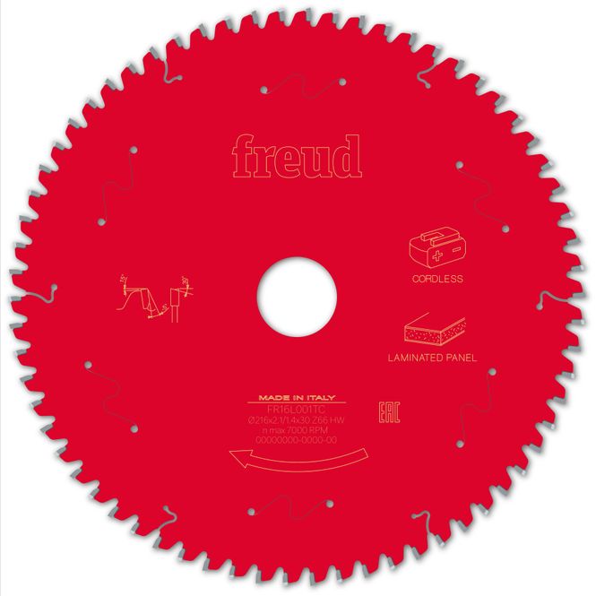 Hovedbilde 216x30 | Z66 | Tannbredde 2,1 mm | Laminat | Freud sagblad for batteridrevet bordsag