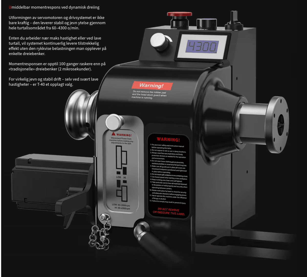 Harvey Dreiebenk TURBO T-40 360 x 610mm med Servo Motor