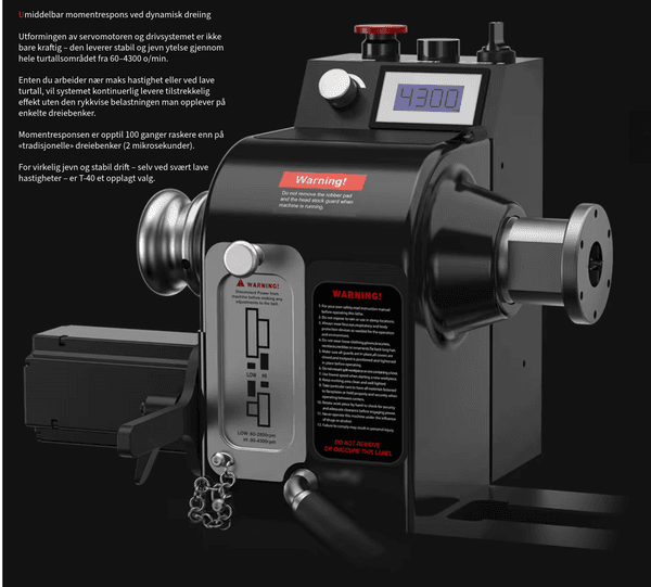 Hovedbilde Harvey Dreiebenk TURBO T-40 360 x 610mm med Servo Motor