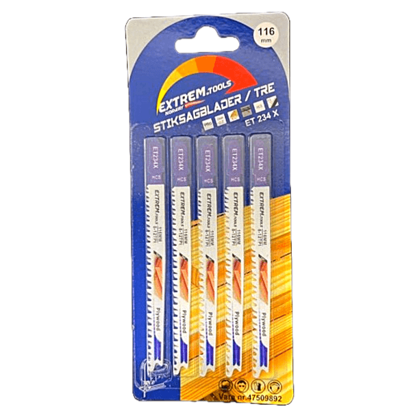 Hovedbilde 5 pk. Extrem.Tools Stikksagblader 116mm (fint snitt)