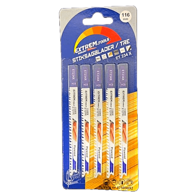 Hovedbilde 5 pk. Extrem.Tools Stikksagblader 116mm (fint snitt)
