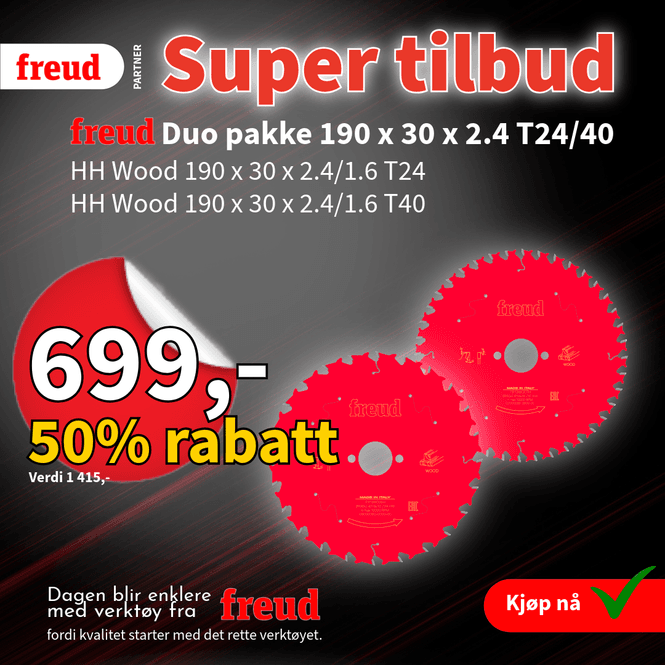 Hovedbilde 190mm Duo Pakke | T24 | T40 | Treverk
