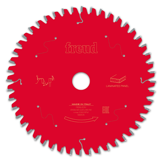 Hovedbilde 168x20 | Z48 | Tannbredde 1,8 mm | Laminat | Freud sagblad | Passer også Festool og Mafell | Sirkelsag
